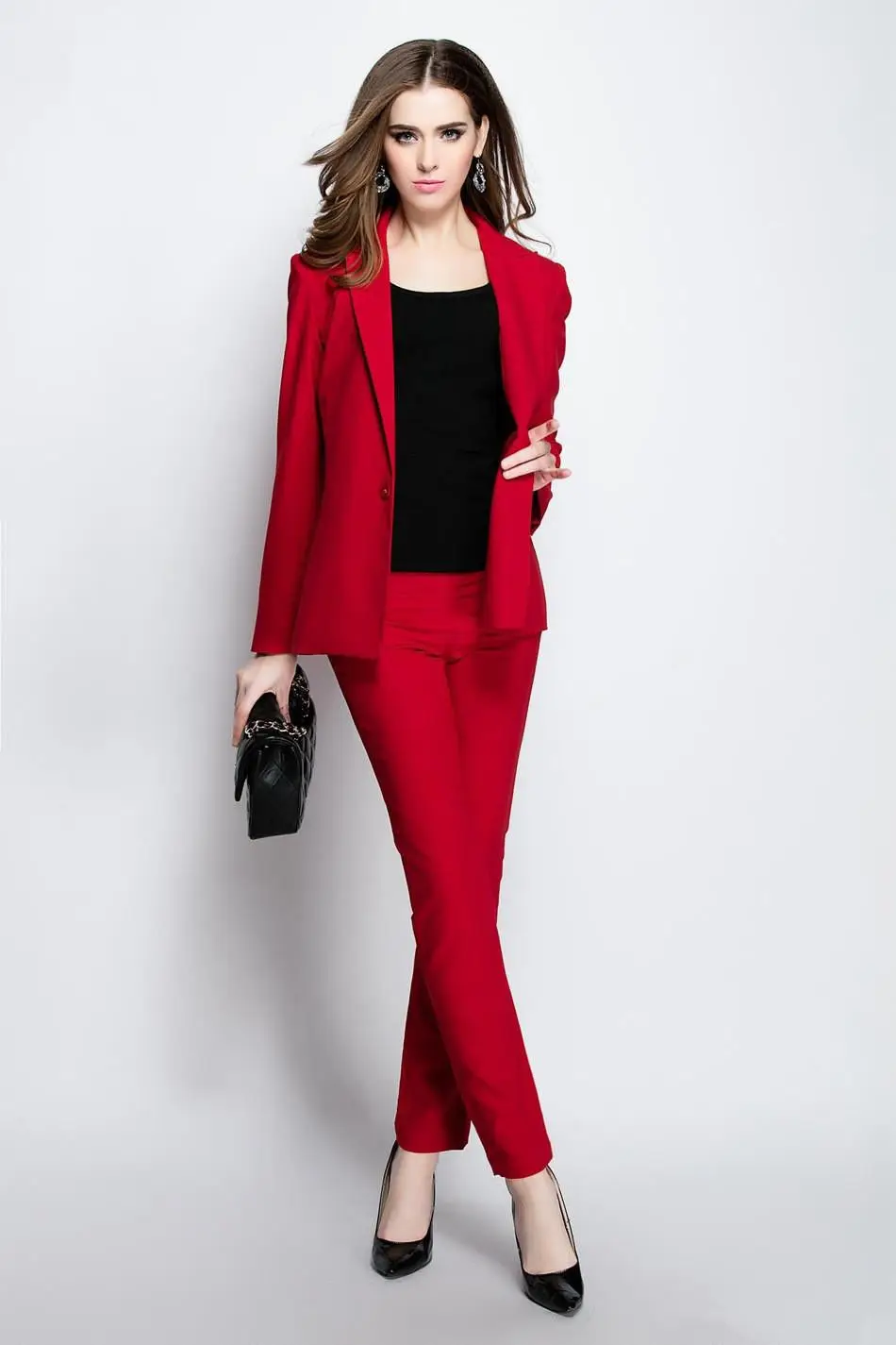 Custom Made Red Womens Suits Blazer 