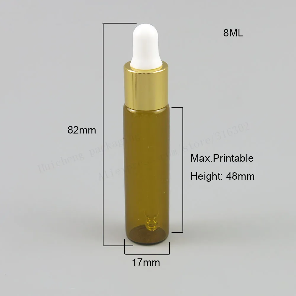5 шт., 8 мл, капельница для глаз, прозрачный ароматерапия, парфюм, эфирное масло, Пустой Диспенсер, бутылочки, инструмент, 8cc, Янтарный стеклянный флакон для жидкости