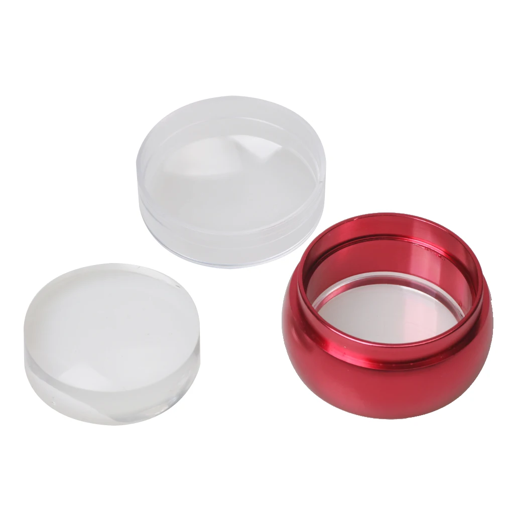 

2Pcs Metal Silica Gel Nail Art Stamping Stamper Scraping Scraper Set Red