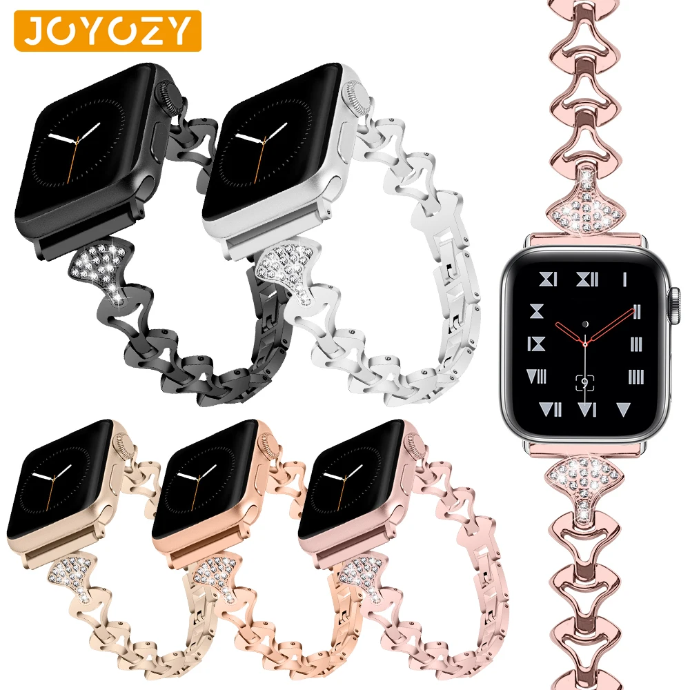 Joyozy женский браслет с бриллиантами apple watch ремешок из нержавеющей стали 38 мм/40 мм/42