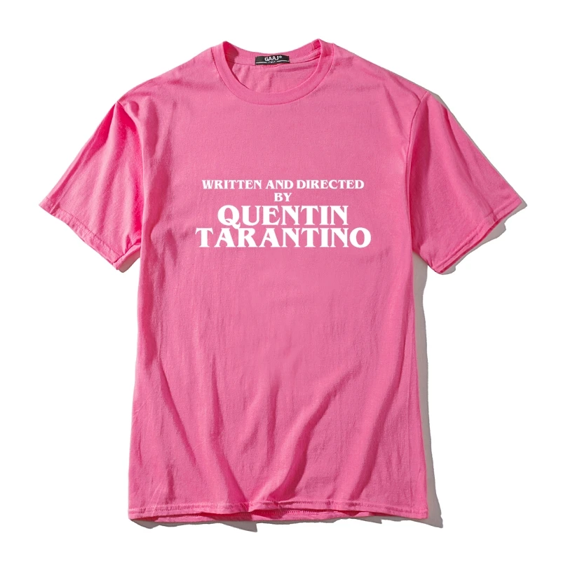Написанная и направленная Квентин Тарантино Мужская футболка уличная хип-хоп футболка одежда Женская Мужская хлопковая футболка желтая забавная футболка