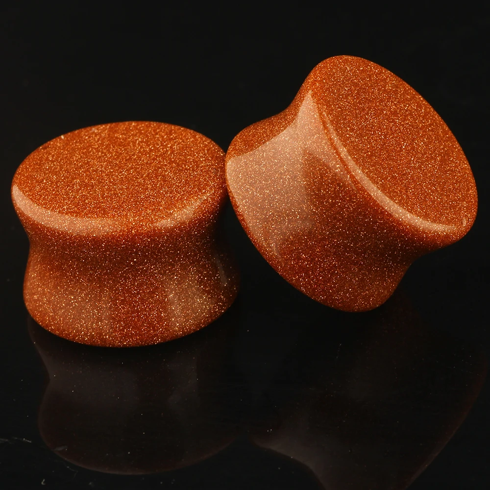 

JUNLOPWY Stones Double Flared Saddle Ear Plugs Earring Expander Stretcher Gauges Body Piercing Jewelry Flesh Tunnels Mix 6-16mm