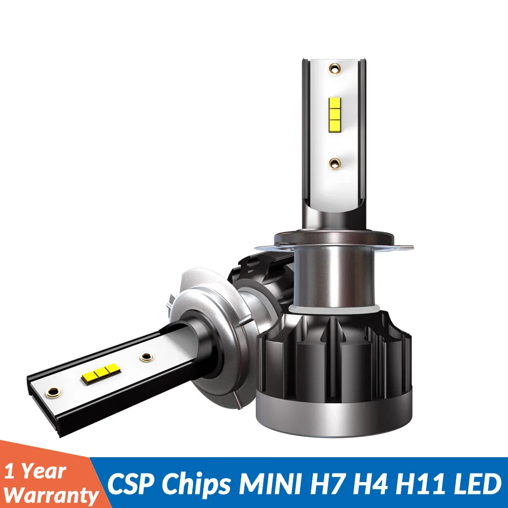 

2PCS Mini Auto lampada H4 H7 LED Car Headlight 12V 60W 10000LM 6000K Lamp H8 H9 H11 H1 9005 HB3 9006 HB4 H8 H11 light Bulb 12v