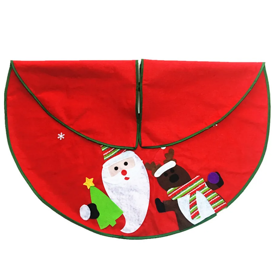 E5 Country Christmas Red Whimsical Santa Christmas Tree Skirt jul25in