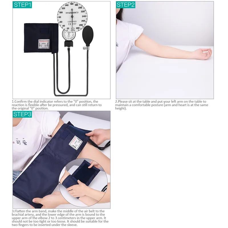 Comprar Dispositivo Manual de medición de la presión arterial Kit brazalete estetoscopio uso doméstico Doctor esfigmomanómetro diastólico Monitor de salud