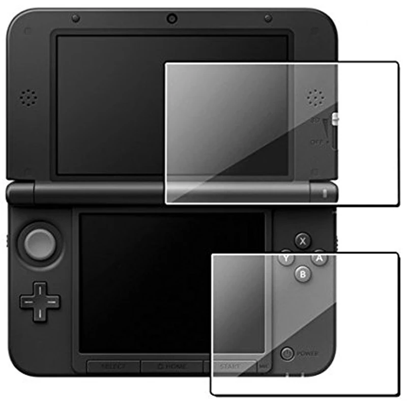 Для nintendo New 3DS защита экрана размера XL закаленное стекло для верхнего экрана и HD прозрачная пленка для домашних животных нижний экран