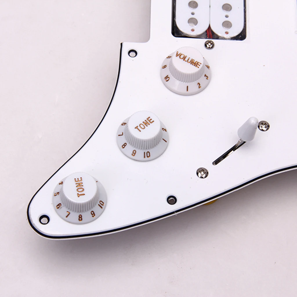 Белый загруженный Pickguard 3Ply 11Hole HSH Humbuckers Пикап для Fender Stratocaster