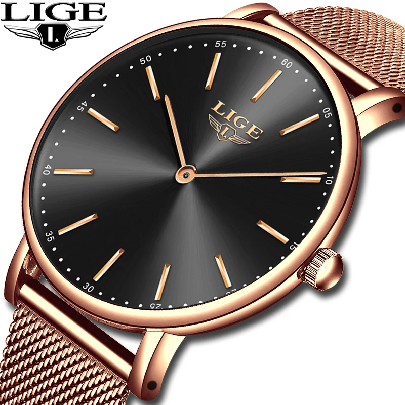 Relogio Masculino LIGE новые мужские s часы лучший бренд класса люкс модные ультра тонкие кварцевые часы бизнес водонепроницаемый подарок золотые часы для мужчин