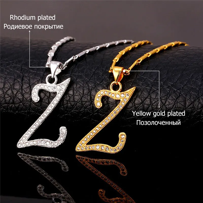 U7 Fashion Jewelry Z Letter Customized 