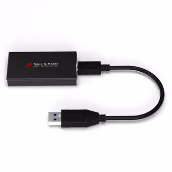 

NEW For Aluminum HDD Box USB3.1 USB-C Type C To MSATA To USB3.0 SSD Enclosure Hard Disk Box External With USB Cable