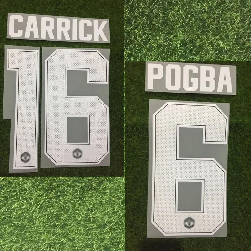 Rashford Nameset Pogba Carrick De Gea Mata Lukaku печать устойчивая стирка Флокирование