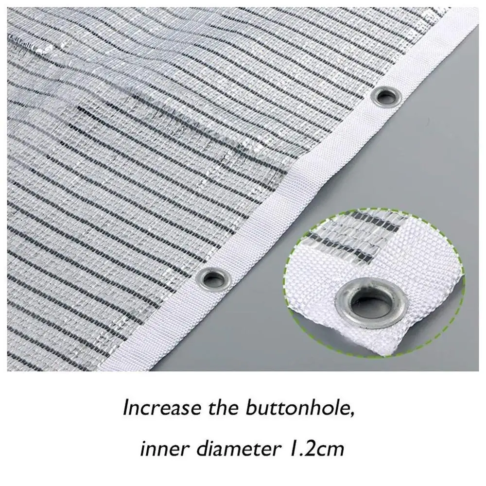 75% отражающая алюминиевая теневая ткань, устойчивая к ультрафиолетовому излучению Солнцезащитная сетка с люверсами, Солнцезащитная сетка для теплицы, сада