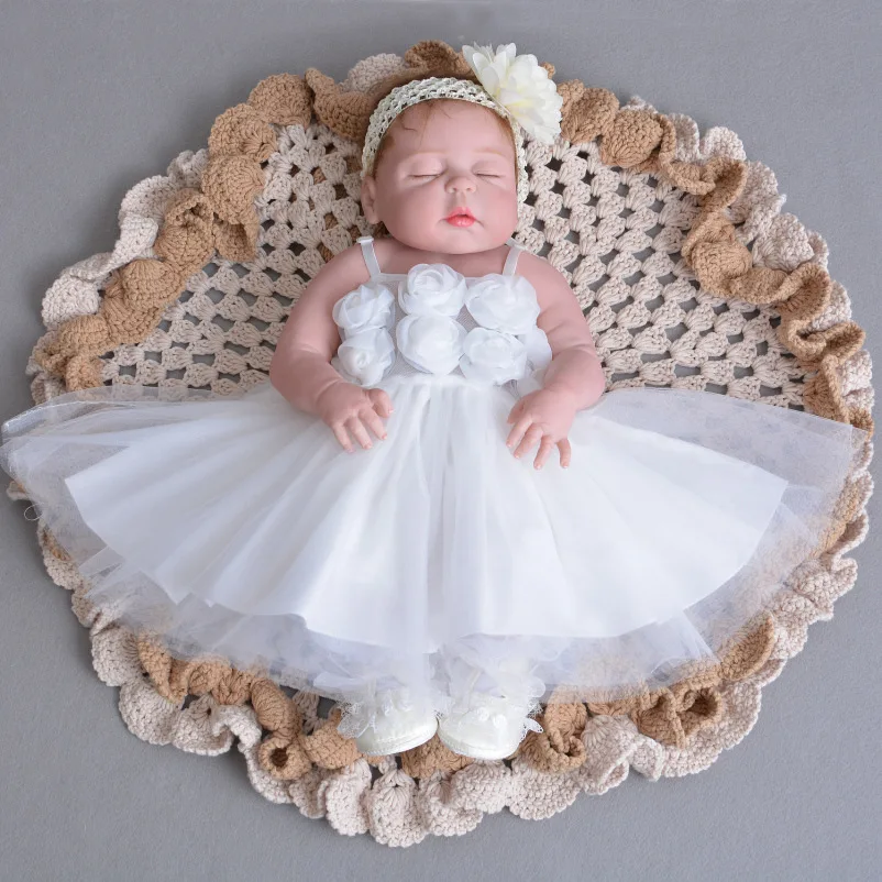 pour baptême manches longues robe de princesse pour fille beige élégante robe de bébé Barboteuse en dentelle pour fille