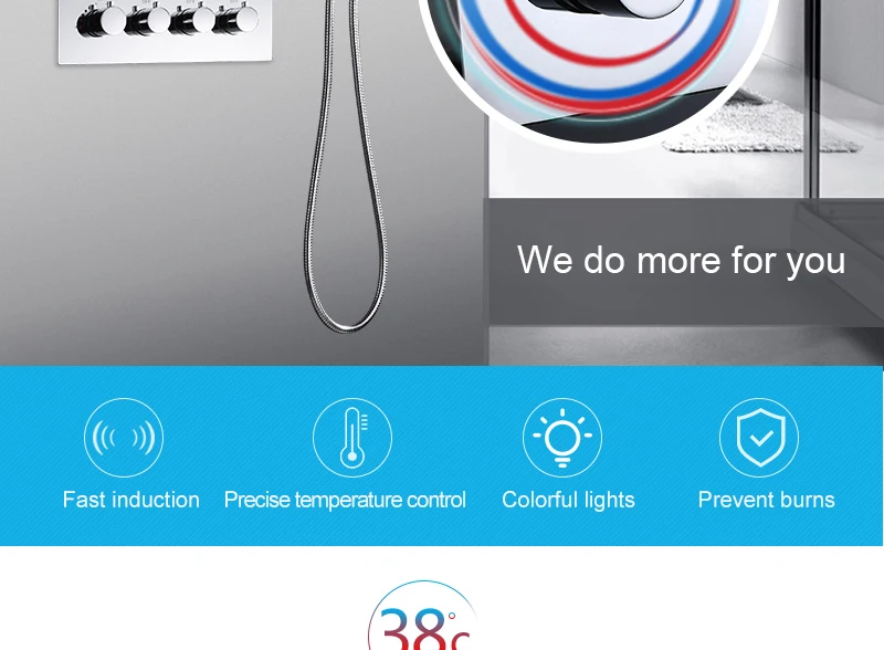 hm LED Ceiling Shower Set 20 Inch constant temperature Change Mist Rain Bathroom Shower Head Multiple Functions Shower Diverter (2)