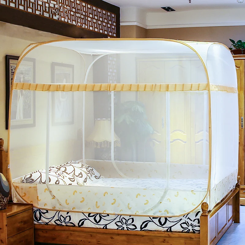 Москитная сетка для двойной кровати Романтический дом простой дизайн купол элегантный полиэстер ткань кровать сетка навес, противомоскитная сетка