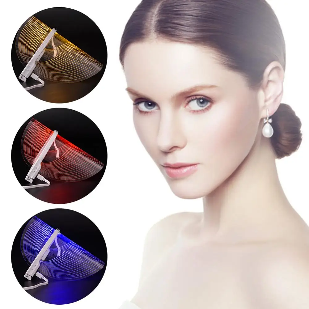 

New Invention 3 Color LED Light Therapy Face Mask Beauty Instrument Facial SPA Treatment Device Anti Acne Wrinkle Removal