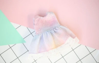 Новинка, 1 шт., модное платье для кукол ob11, милое базовое платье с небесными звездами для OB11 1/12, аксессуары для кукол bjd, Одежда для кукол - Цвет: light pink