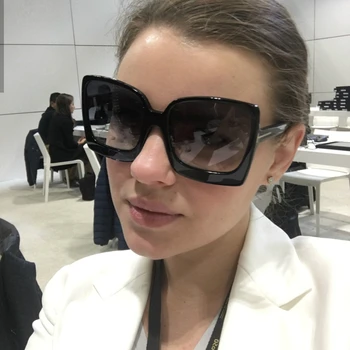 

High Quality Retro Oversized Sunglasses Women 2019 Luxury Vintage Sun Glasses Shades Fro Women Uv400 Vintage Gafas De Sol Mujer