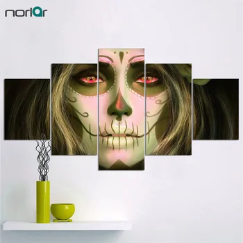 

Unframed 5 Pcs HD Printed Multicolor Day Dead Face Poster Picture Canvas Painting Home Decor Wall Art Pictures