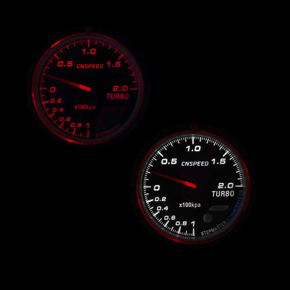 CNSPEED 60 мм 12 В автомобиля Turbo Boost gauge красный и белый освещение бар тип черный уход за кожей лица манометр YC101347