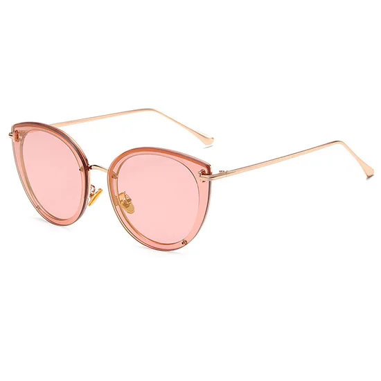 SHAUNA Vintage Cat Eye Sunglasses Women Brand Designer Fashion Pink Mirror Shade UV400 - Цвет линз: Clear Pink