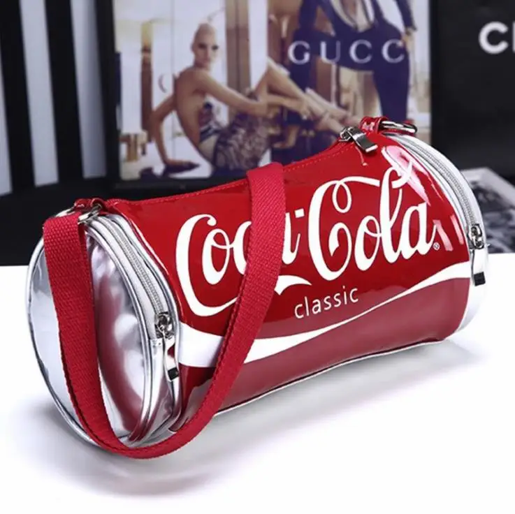 

2019 Fashion Printed Bucket Bag Female Shoulder Diagonal Package Female Personality Three-Dimensional coca Girl Cell Phone Bag