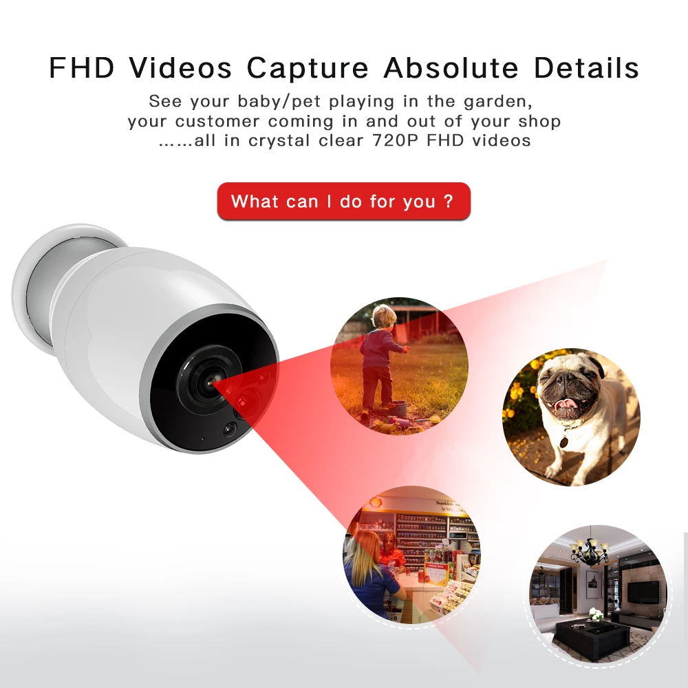 SDETER Cloud Wireless WIFI IP Camera Rechargeable Battery Powered Outdoor Weatherproof 720P Security CCTV Camera Two Way Audio SDETER Cloud Wireless WIFI IP Camera Rechargeable Battery Powered Outdoor Weatherproof 720P Security CCTV Camera Two Way Audio