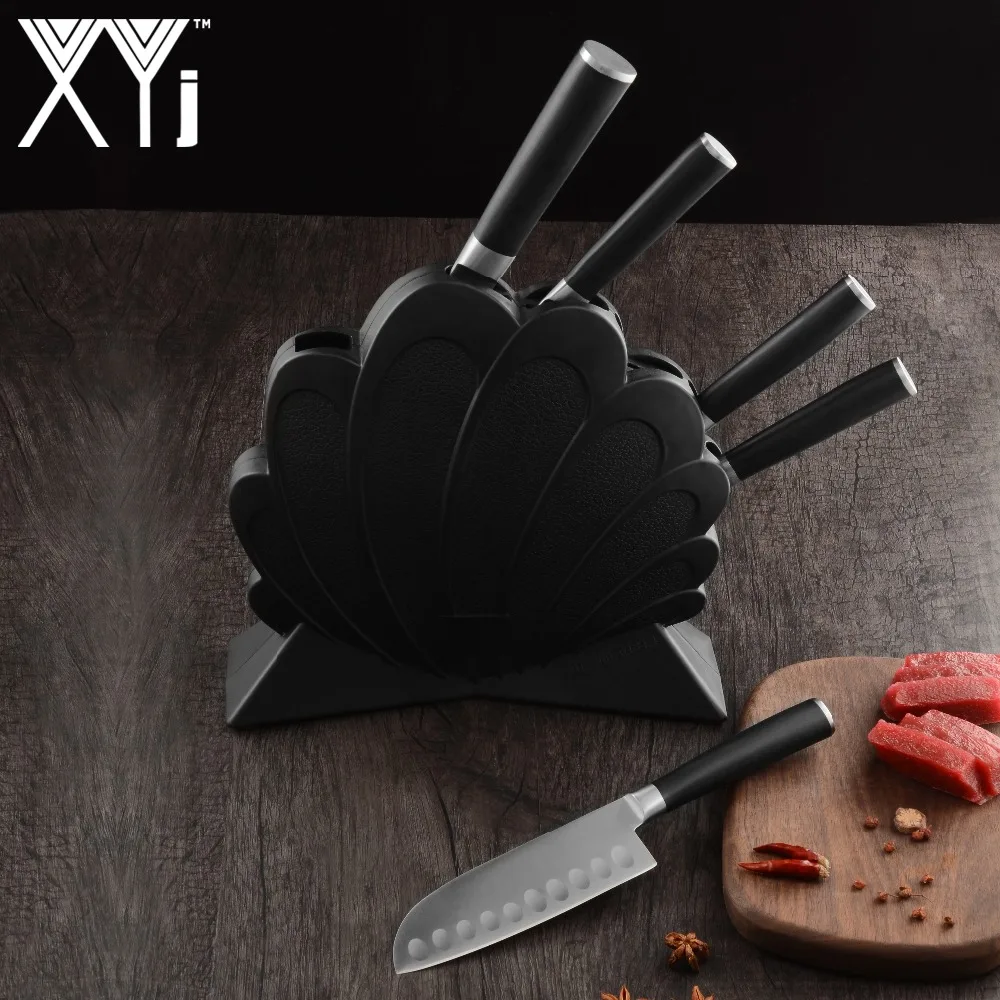 XYj ножи из нержавеющей стали, пластиковый держатель, подставка для ножей, керамический нож, кухонный аксессуар, органайзер для хранения, инструменты, экономия места