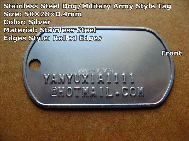 Free Ship Stainless Steel Dog Tags 100sets/lot(1pcs Long Chain +1pcs Short  Chiain+2pcs Dog Tag +2pcs Silence) - Dog Accessories - AliExpress