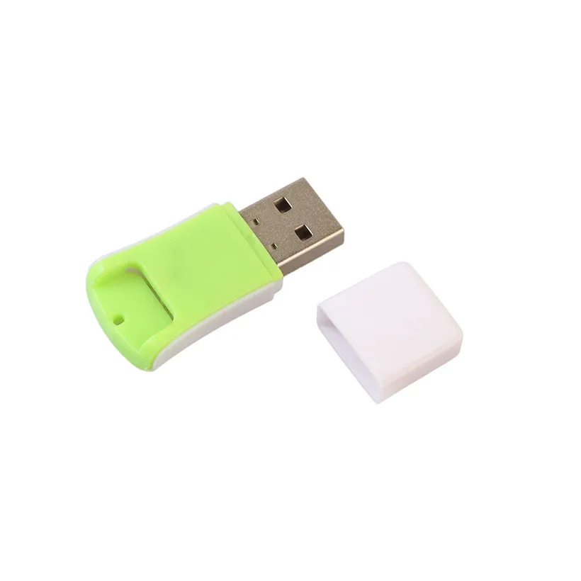 Расширенный новые компьютерные аксессуары NewMicro USB 2,0 Мини-считыватель карт SD TF T-Flash высокоскоростной портативный - Цвет: Зеленый
