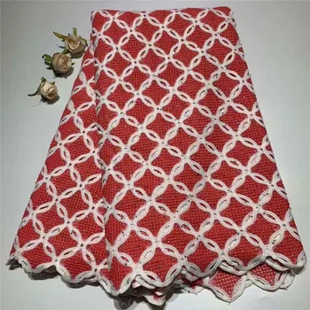 

Factory offers latest cord lace fabric 2019 High quality African lace with stones lace in White & redfor Party Dresses