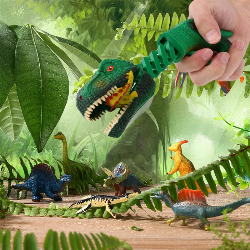 Funny Plastic Dinosaur Claw Hand Grabber Toys Grabbing Stick Kid Boy