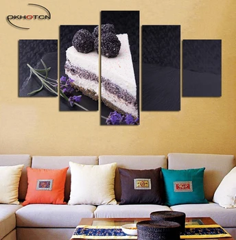 

Delicious Cake Fruit Dessert Paintings On Canvas Art Still Life Wall Pictures For Kitchen Unframed Modular Picture
