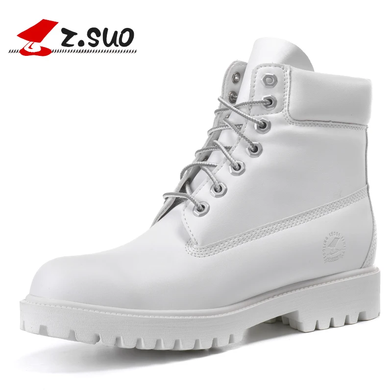 

Z.Suo Top Quality Shoes Women Leather Women Boots Sexy White Boots Lace Up Solid Autumn Winter New Fashion Women's Boots Q10061N