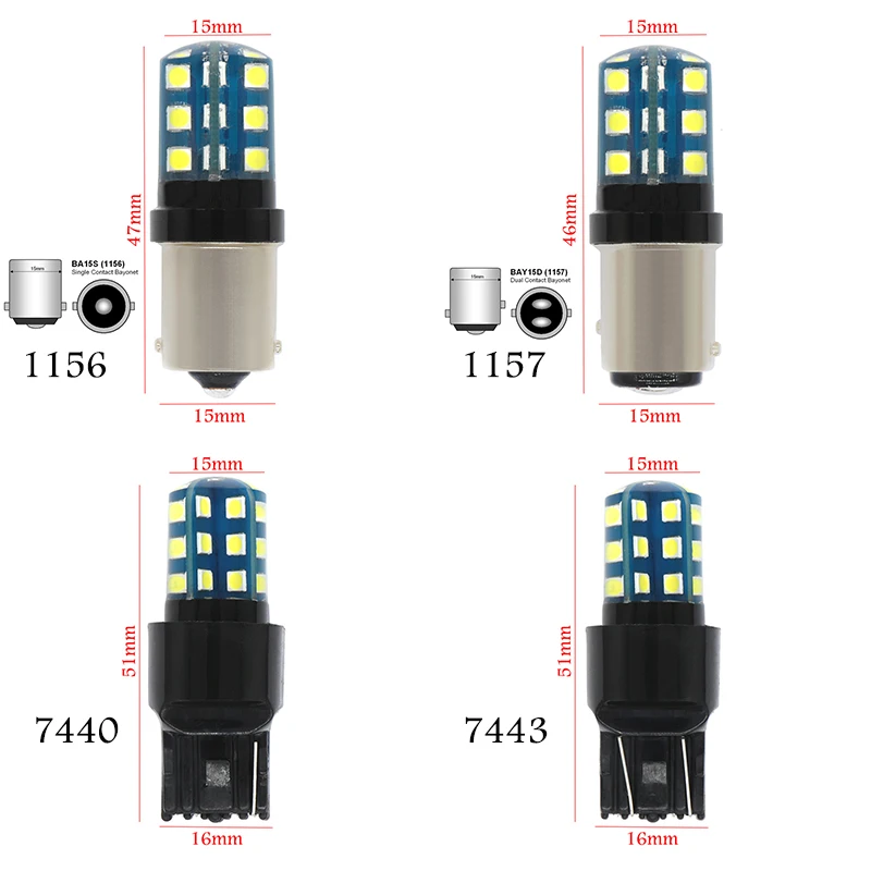 2x P21W светодиодный лампы T20 W21W W16W T15 7443 W21/5 Вт 7440 BAU15S автомобильный светильник PY21W T25 3156 3157 DRL авто светодиодные лампы 12V сигнал поворота белый