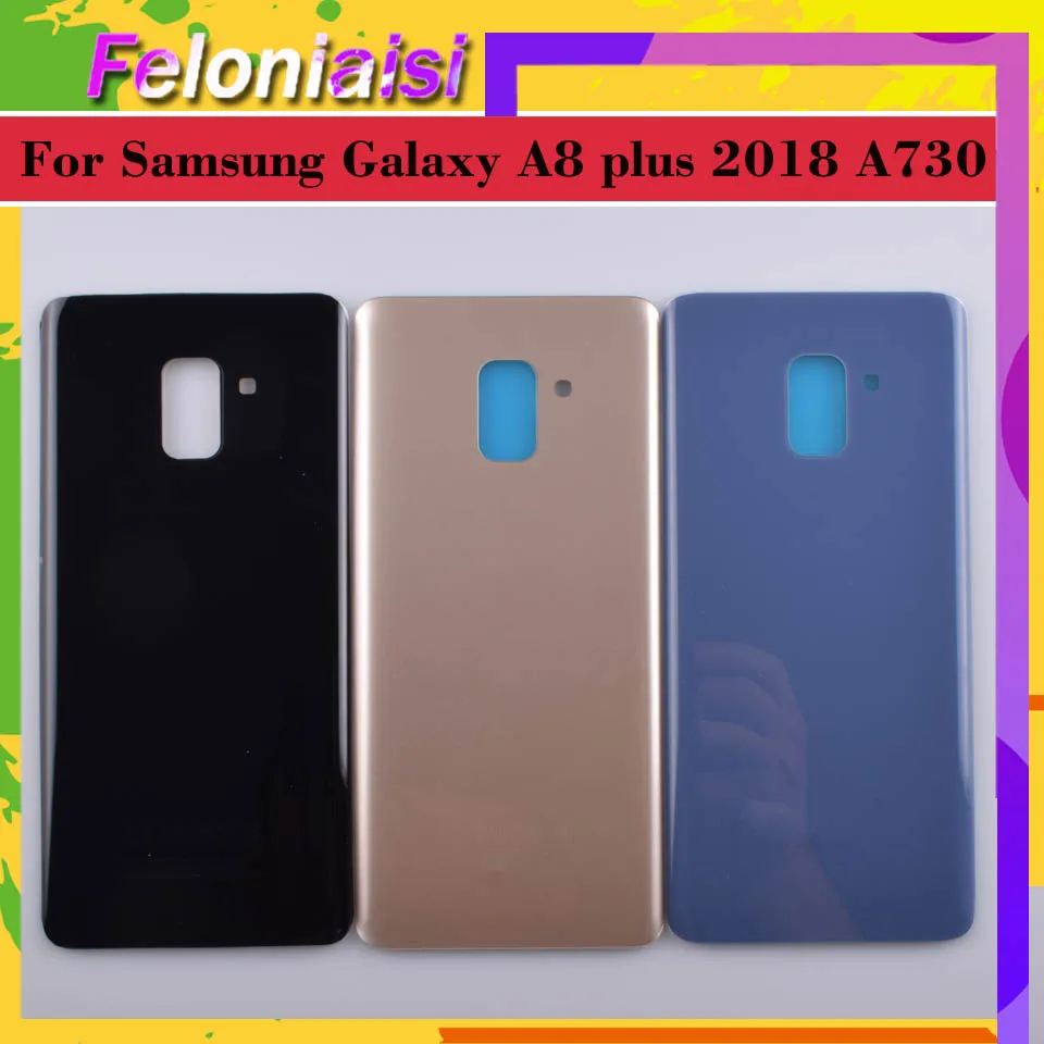 

10Pcs/lot For Samsung Galaxy A8+ A8 plus 2018 A730 A730F A730DS Housing Battery Door Rear Back Glass Cover Case Chassis Shell