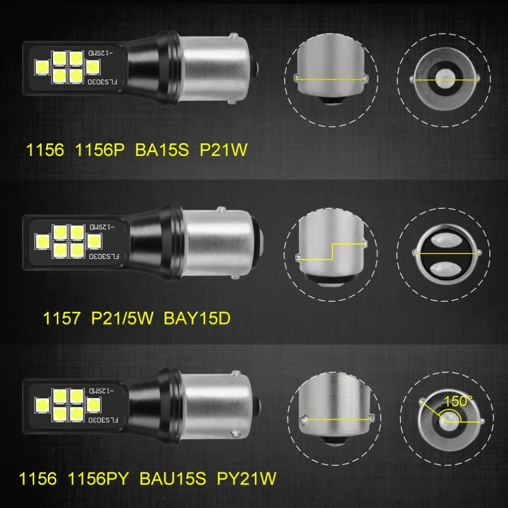 2 шт. 1156 BA15S P21W светодиодный PY21W BAU15S 1157 BAY15D P21/5 Вт светодиодный лампы R5W DRL автомобильные указатели поворота Стоп-сигнал заднего хода авто светодиодные лампы 12 В