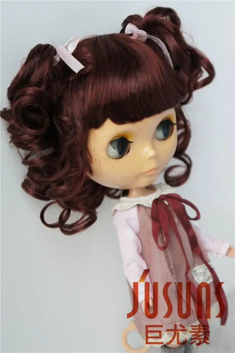 JD011 9-10 дюймов(23-25 см) очаровательные кудрявые BJD кукольные парики Blyth синтетический мохер кукольные волосы большой размер кукольные аксессуары