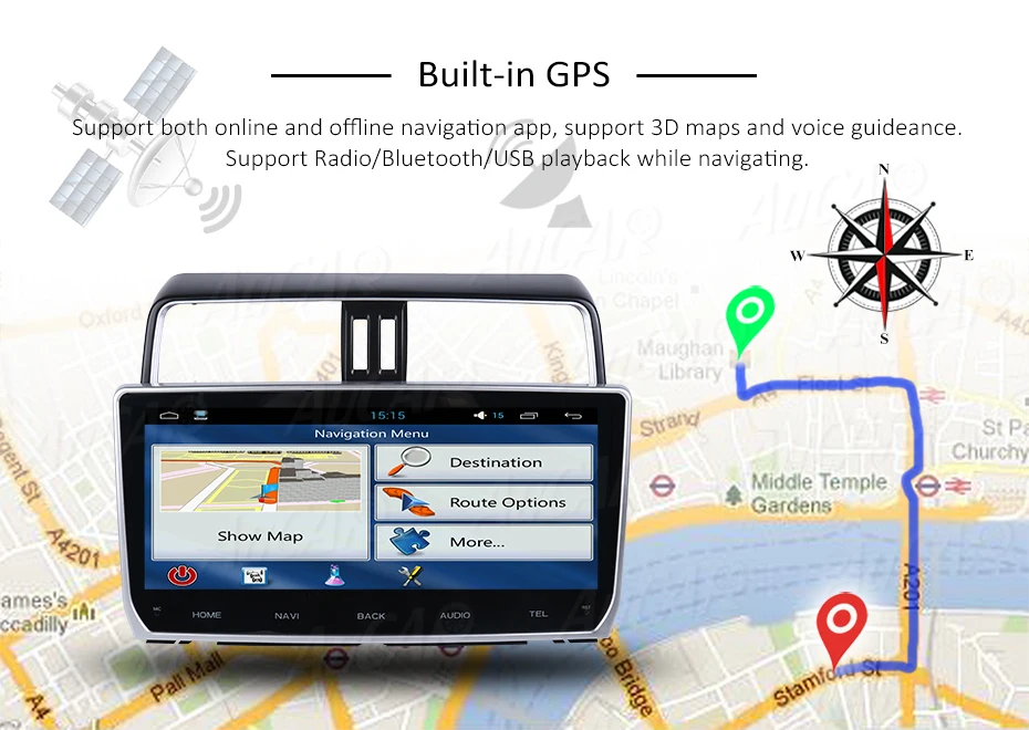 Android 7,1 12," Автомобильный мультимедиа для Toyota Prado автомобильный dvd-плеер широкий экран 1024*600 радио с Bluetooth и GPS wifi 4G стерео