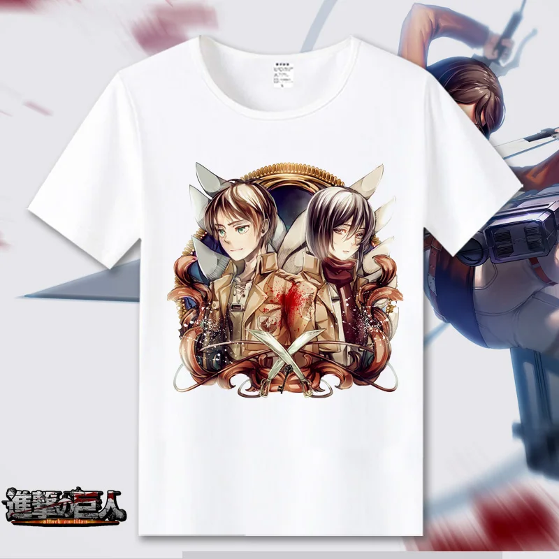 Attack on Titan Cosplay T Shirt Scout Regiment Summet T-Shirt Shingeki no Kyojin Recon Corps Top Tee Halloween Cosplay Costume