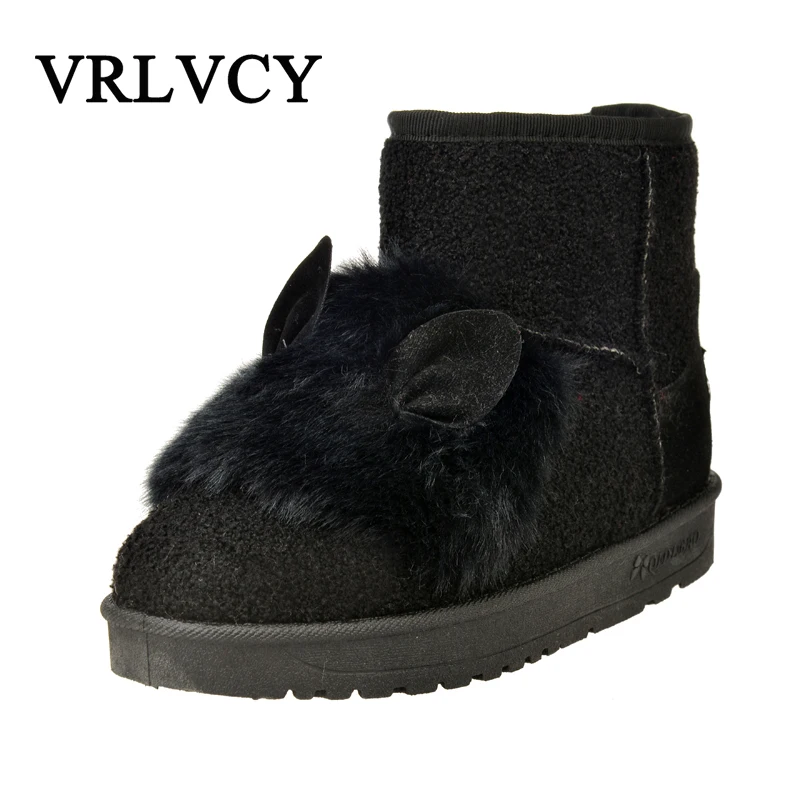 

Winter new muffin bottom snow boots in the tube rabbit ears fashion thick warm non-slip cotton shoes