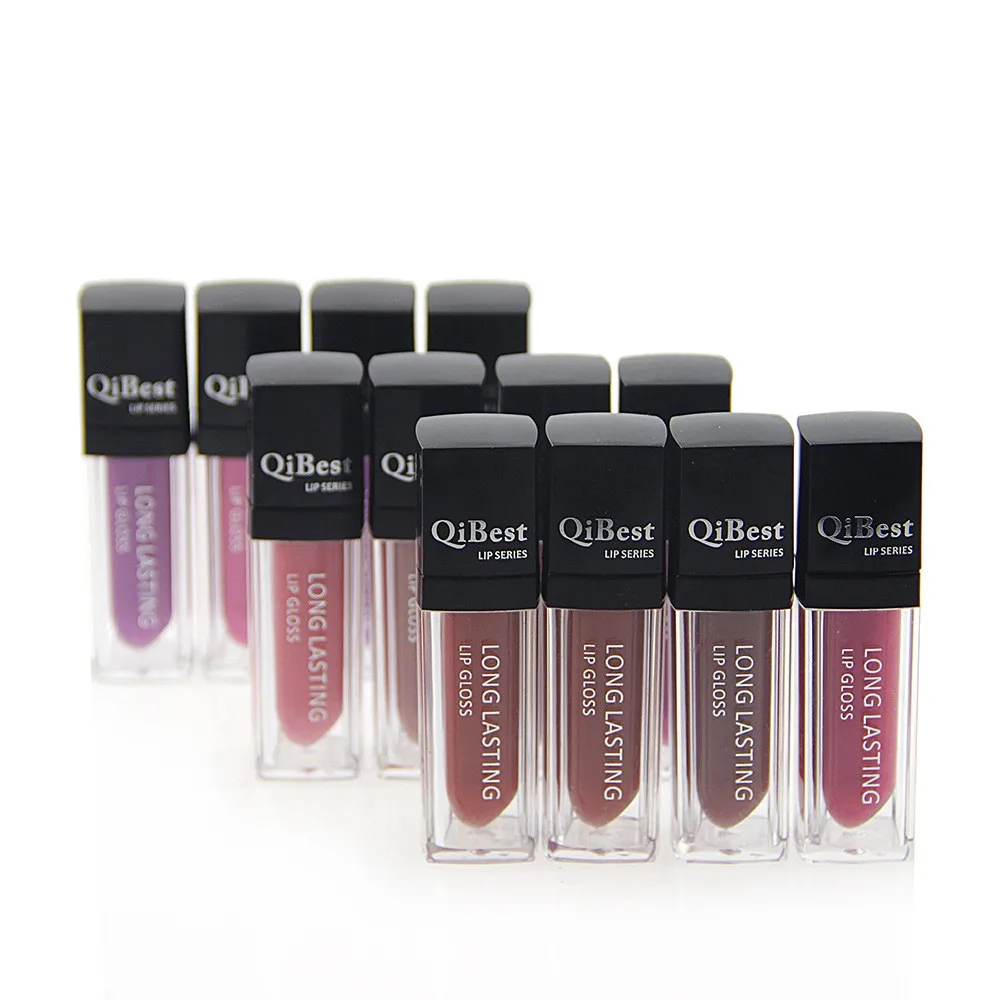 

High quality waterproof matte velvet non stick cup does not fade lip gloss qb matte lipstick lip makeup lasting 12 color liquid