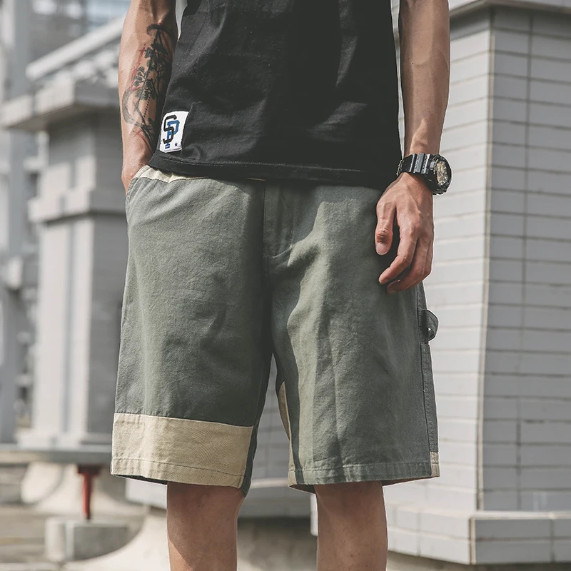 Для Мужчин's штаны карго с множеством карманов хлопковые шорты в повседневном стиле по колено Нерегулярные лоскутное брюки карго шорты для женщин Свободные Homme Лето треники