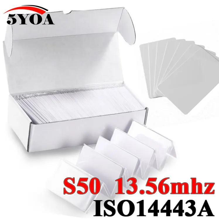 bilder für 100 teile/los Rfid-karte 13,56 Mhz MF S50 Nähe IC Smart Card Tag 0,8mm Dünne Für Zugangskontrollsystem ISO14443A bilder für 100 teile/los Rfid-karte 13,56 Mhz MF S50 Nähe IC Smart Card Tag 0,8mm Dünne Für Zugangskontrollsystem ISO14443A