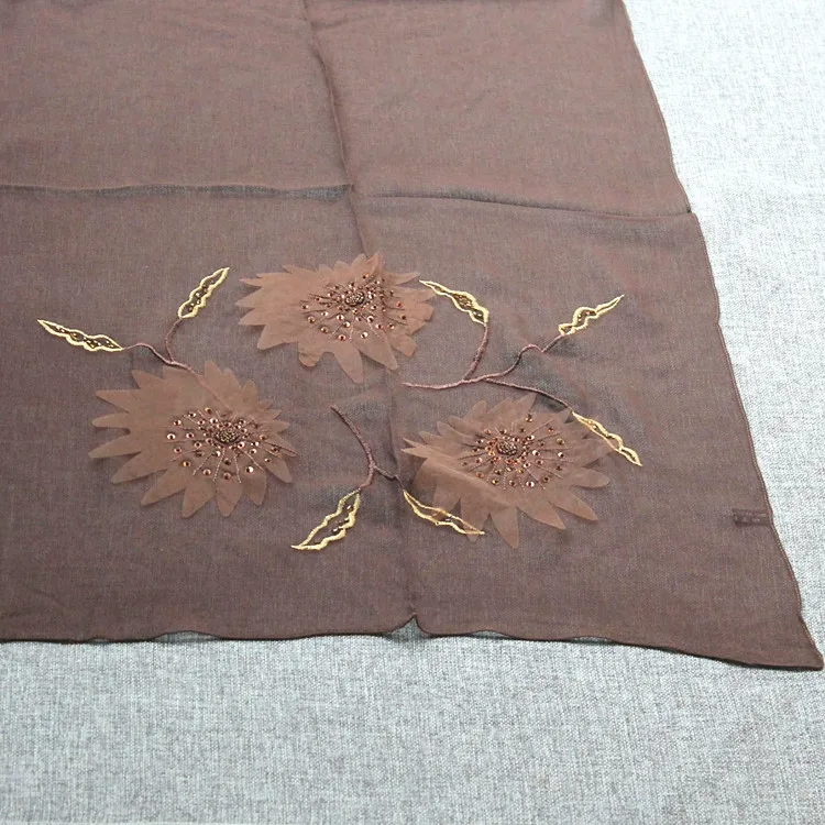 

#0421-1 100% silk scarf GEORGETTE,color:RED-COFFEE,55*165cm women