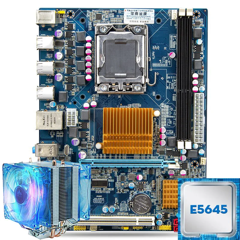 HUANAN X58 motherboard CPU combos with cooler X58 LGA 1366 motherboard micro-ATX desktop mainboard CPU Intel Xeon E5645 2.4GHz intel g31 micro atx lga 775 ddr2 computer motherboard blue silver
