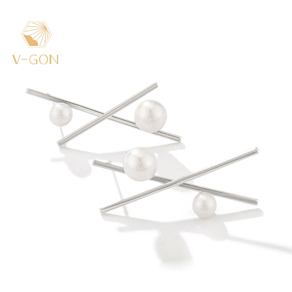 

V-GON X Design Exaggerated Geometric Irregular Silver Metal Round Earrings Girl Earrings for Female Jewelry Wholesale V-DE0049