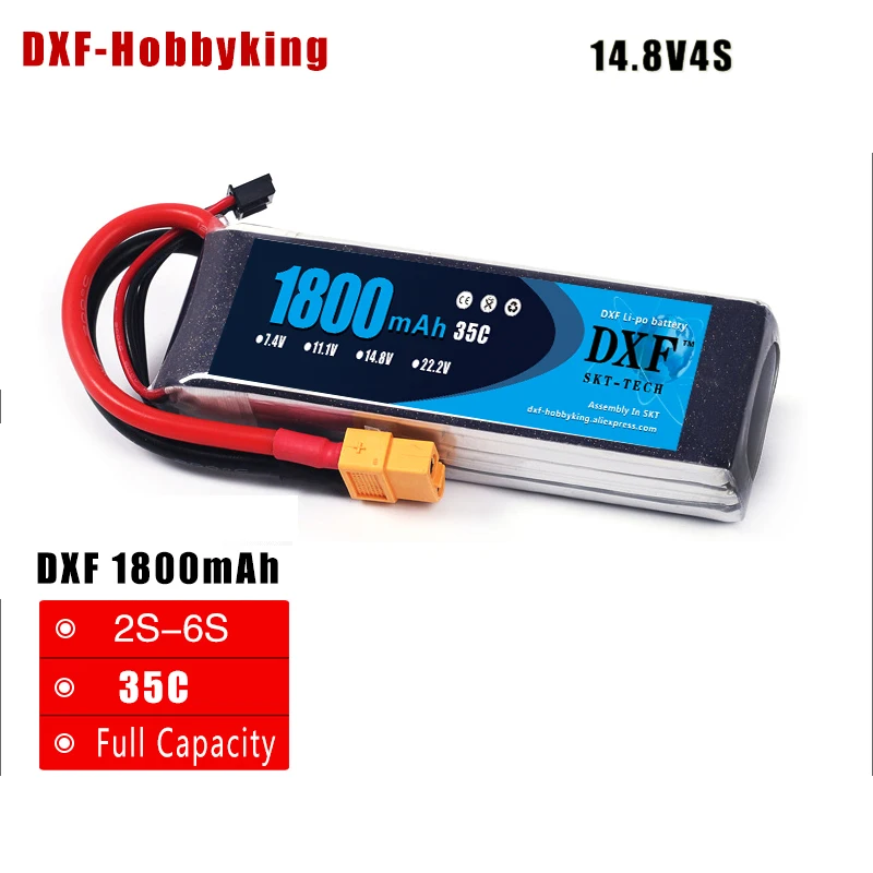 

2017 DXF Power High Quality lipo battery 14.8v 1800mAh 4S 35C For rc helicopter rc car rc boat quadcopter Li-Polymer battey