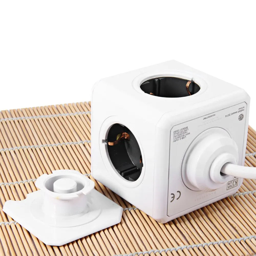 Розетка Allocacoc PowerCube с 4 розетками двойной USB адаптер кабелем 150 см/300 см|powercube