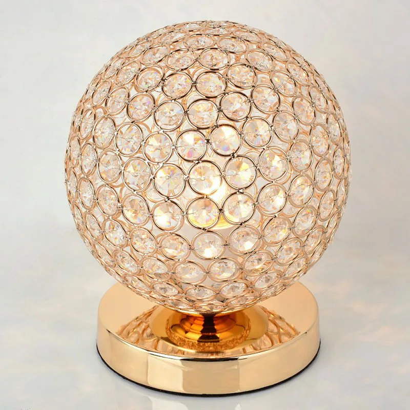

Gold / Silver minimalist modern Crystal Light creative bedside lamp LED table lamps for bedroom free shipping